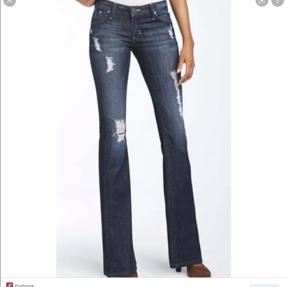 😎5/$25 Dylan George destroyed Alexandra flare jeans designer - Picture 1 of 8